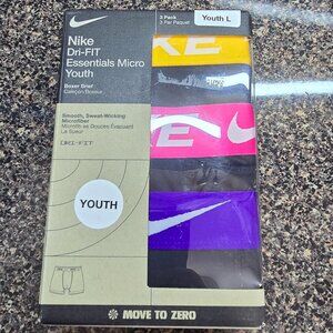 NWB Nike Dri-Fit Essentials Micro Youth Boxer Brief 3 Pack Size Youth Boy L